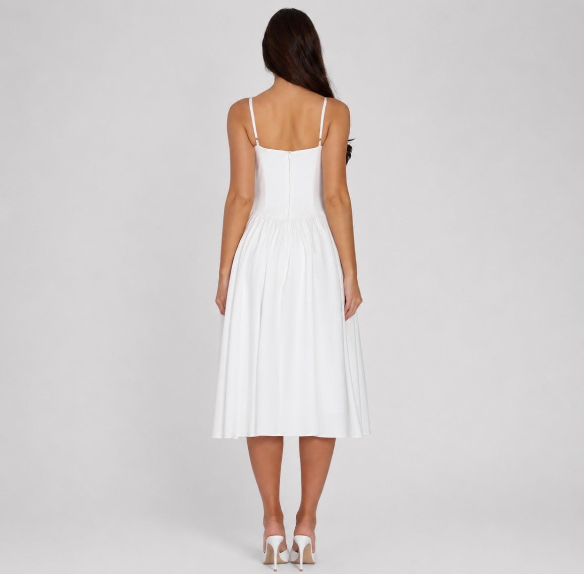 White Glow Midi Dress