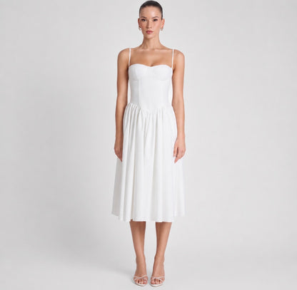 White  Glow Midi Dress