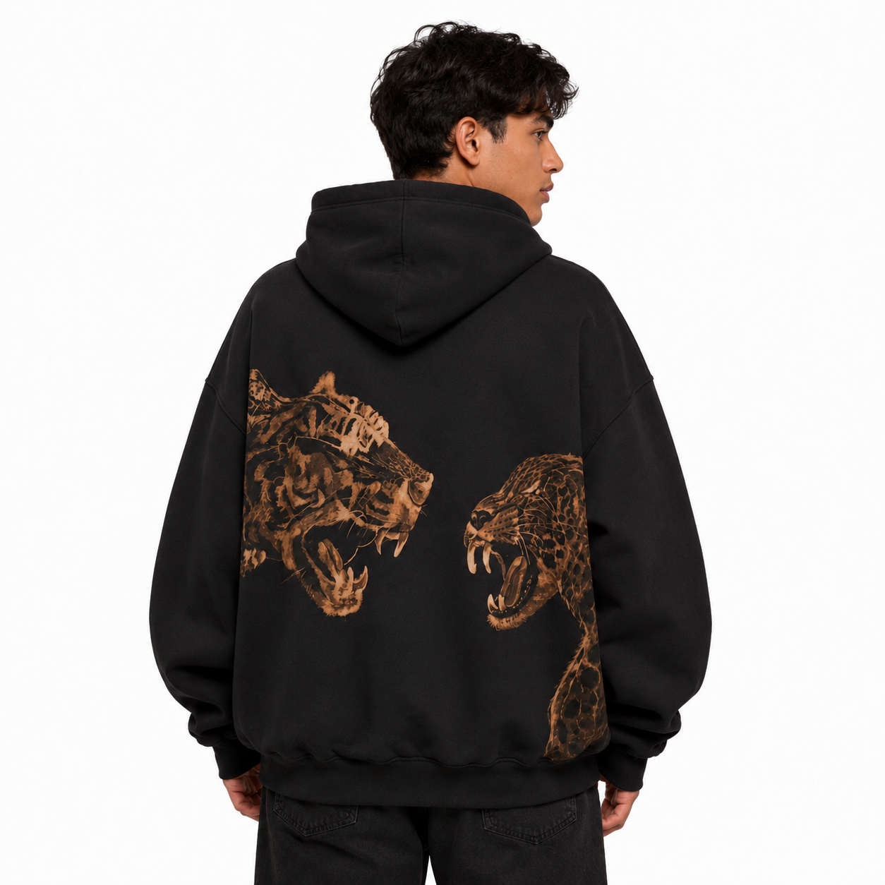 big cat graphic hoodie