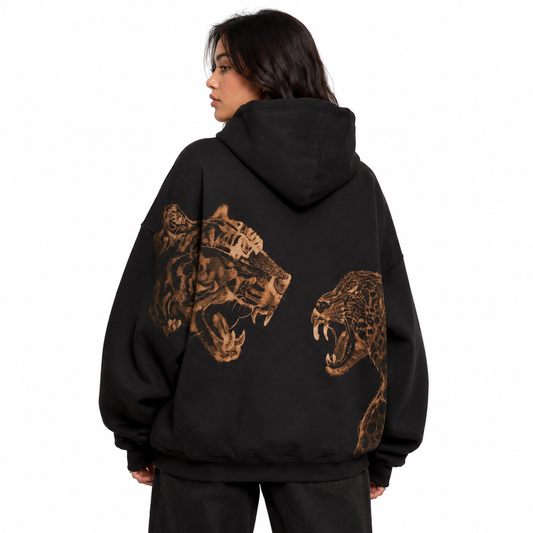 big cat graphic hoodie